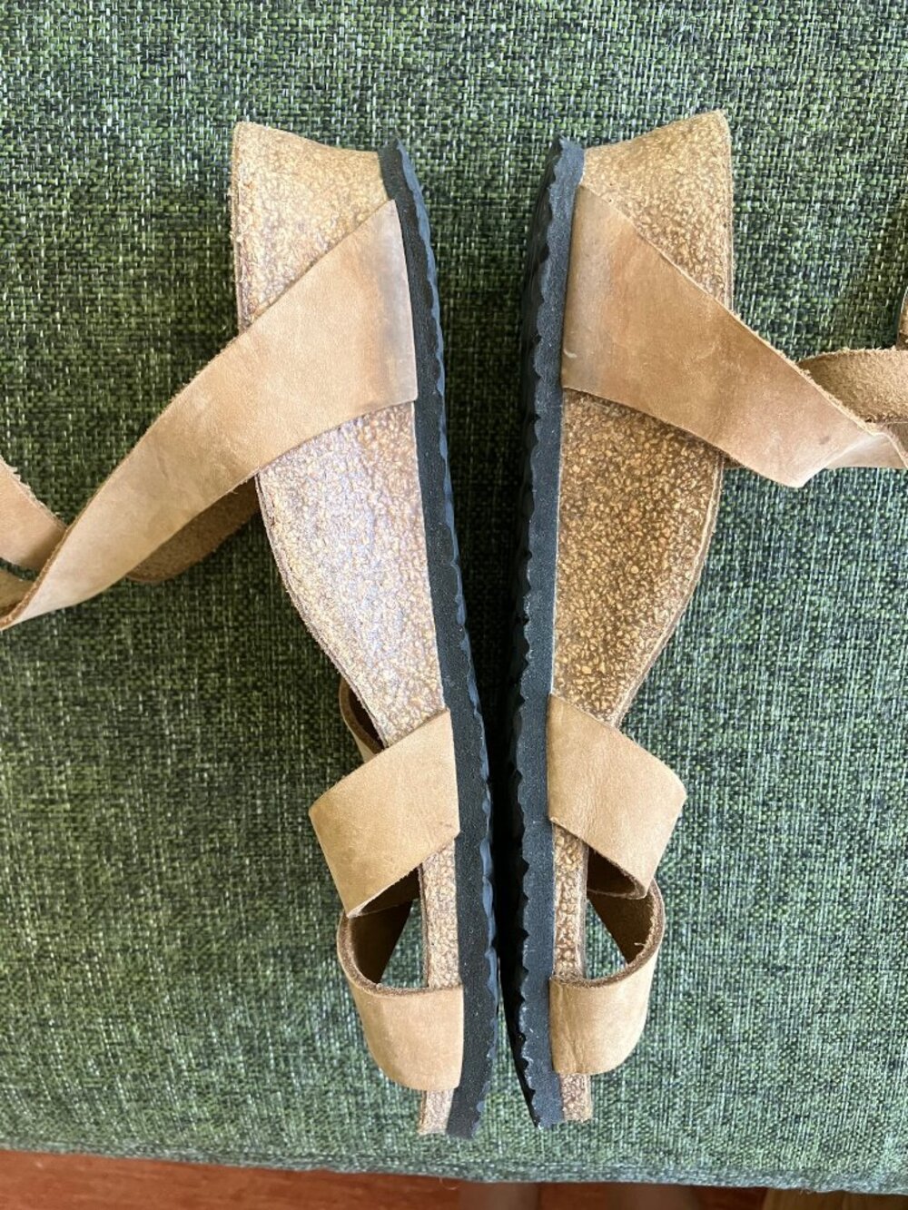 Papillio Lola by Birkenstock, Women's Tan Suede Crisscross Sandals - Picture 2 of 6